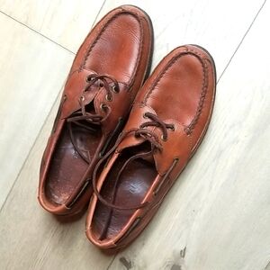 Rockport Mens Vintage Boatshoes Sz 10 Med Leather